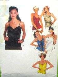 9296 SIMPLICITY 1979  LINED/ UNLINED BIAS STRAPPY CAMISOLE PATTERN 6,8 or 10